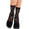 Leg Avenue Hosiery Leg Avenue Bow Lace Ankle Socks Juodas - Elegant Fishnet Design