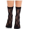 Leg Avenue Hosiery Leg Avenue Bow Lace Ankle Socks Juodas - Elegant Fishnet Design