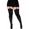 Leg Avenue Europe Leg Avenue Plus Size Juodas Nylon Overknee Stockings with Bow Detail