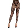 Leg Avenue Hosiery Leg Avenue Lace &amp; Sheer Footless Tights Juodas - Elegant Pattern, Size Universal