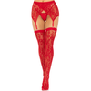 Leg Avenue Hosiery Leg Avenue Lace Thigh-Highs &amp; Garter Belt Raudona-Juodas One Size