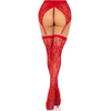 Leg Avenue Hosiery Leg Avenue Lace Thigh-Highs &amp; Garter Belt Raudona-Juodas One Size