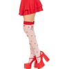 Leg Avenue Hosiery Leg Avenue Mushroom High Socks Raudona/Baltas - Sheer Thigh-High Polka Dot Design