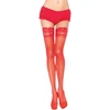 Leg Avenue Europe Leg Avenue Raudona Adjustable Lace Stockings One Size Polyamide-Spandex