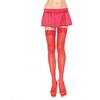 Leg Avenue Hosiery Leg Avenue Raudona Nylon Tights with Lace Top - One Size, Elegant Finish