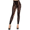 Leg Avenue Hosiery Leg Avenue Seamless Opaque Juodas Stockings with Foot Cutout, One Size