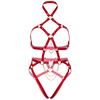 Leg Avenue Kink Leg Avenue Heart Body Harness Raudona S - Adjustable Vegan Leather Model