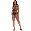 Leg Avenue Sets Leg Avenue Fishnet Set Juodas - Breathable Tank Top &amp; Shorts, One Size