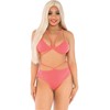 Leg Avenue Sets Leg Avenue Set - Coral &amp; Geltona Bra Top with Strappy Panties, One Size