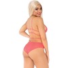 Leg Avenue Sets Leg Avenue Set - Coral &amp; Geltona Bra Top with Strappy Panties, One Size