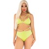 Leg Avenue Sets Leg Avenue Strappy Geltona &amp; Coral Lingerie Set - Bra &amp; Panties, One Size