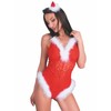Livco Corsetti Bodies LivCo Corsetti Fashion LC 90706 Festive Christmas Bodysuit S/M Raudona-Baltas