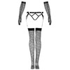 Livco Corsetti Sets Livco Corsetti Fashion Nemalia Elegant Juodas Mesh Set L/XL - Garter, Stockings, Gloves