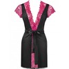 Livco Corsetti Sets LivCo Corsetti Kumiko LC 90428 Elegant Juodas Lace Dressing Gown Set S/M