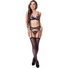 Livco Corsetti Sets Livco Corsetti Keila Juodas 3-Piece Lingerie Set L/XL - Bra, Garter Belt, Panty