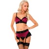 Livco Corsetti Sets Livco Corsetti Fashion Nahir LC 20214 Burgundy Satin &amp; Lace Lingerie Set L/XL