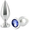 Metal Hard Aluminum Intimate Plug with Decorative Crystal Medium 8.9cm