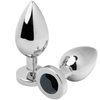 Metal Hard Steel Plug Juodas Medium 7.6cm with Decorative Crystal