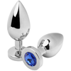 Mėlyna Metal Hard Steel Plug with Mėlyna Crystal Medium 7.6cm