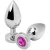 Metal Hard Steel Plug Rožinė Crystal Medium 7.6 cm Hypoallergenic Finish