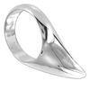 METAL HARD Steel Ring Teardrop 55mm - Hypoallergenic, Durable, Sidabrinis