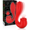 MIA Selena Vibrating &amp; Tapping Rose-Shaped Intimate Device Raudona