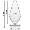 Ibiza Nebula Series Model 4 Glass Plug Clear 11cm Borosilicate Wide Base