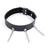 OHMAMA Fetish Adjustable Necklace with Rings and Metal Chain, Juodas
