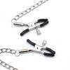 Ohmama Fetish Adjustable Juodas Ball Gag with Nipple Clamp Chains