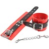 Ohmama Fetish OHMAMA Locking Wrist Restraints Raudona-Juodas Adjustable Metal Chain System