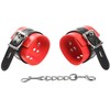 Ohmama Fetish OHMAMA Locking Wrist Restraints Raudona-Juodas Adjustable Metal Chain System