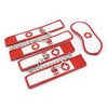 OHMAMA Fetish Mini Set 3-Piece Nurse - Cuffs &amp; Mask Kit, PVC, Baltas/Raudona