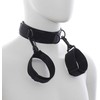 Ohmama Fetish OHMAMA Nylon Handcuffs and Adjustable Collar Set - Juodas, One Size