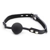 Ohmama Fetish Ohmama Silicone Ball Gag with Adjustable Leather Strap &amp; Padlock, 4cm