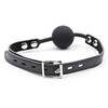 Ohmama Fetish Ohmama Silicone Ball Gag with Adjustable Leather Strap &amp; Padlock, 4cm