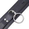 Ohmama Fetish OHMAMA Submission Adjustable Collar with Triple Metal Rings, Juodas