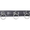 Ohmama Fetish OHMAMA Submission Adjustable Collar with Triple Metal Rings, Juodas