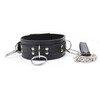 Ohmama Fetish OHMAMA Submission Adjustable Collar with Triple Metal Rings, Juodas