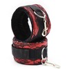Ohmama Fetish OHMAMA Velvet Handcuffs with Adjustable Nylon Tape Raudona-Juodas One Size