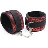 Ohmama Fetish OHMAMA Velvet Handcuffs with Adjustable Nylon Tape Raudona-Juodas One Size