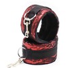 Ohmama Fetish OHMAMA Velvet Handcuffs with Adjustable Nylon Tape Raudona-Juodas One Size