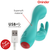 ONINDER Cute Love Bunny Turquoise App-Controlled Dual Stimulator 12.5cm