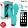 ONINDER Cute Love Bunny Turquoise App-Controlled Dual Stimulator 12.5cm