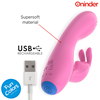 Mėlyna ONINDER Cute Love Bunny Vibrator - App-Controlled, Dual Stimulation, Rožinė/Mėlyna