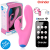 Mėlyna ONINDER Cute Love Bunny Vibrator - App-Controlled, Dual Stimulation, Rožinė/Mėlyna