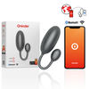 ONINDER Tokyo Juodas Vibrating Egg 7.5x3.2cm App-Controlled, Atsparus vandeniui