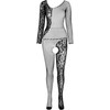 Passion Woman Bodystockings PASSION BS107 Raudona Mesh Bodystocking - One Size, Stretch Lace Design