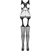 Passion Woman Bodystockings PASSION BS106 Bodystocking Baltas One Size - Elegant Mesh &amp; Lace Design