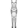 Passion Woman Bodystockings Passion BS102 Bodystocking Juodas One Size - Elegant Mesh Lingerie