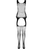 Passion Woman Bodystockings PASSION BS104 Bodystocking Baltas One Size - Elegant Mesh Lingerie